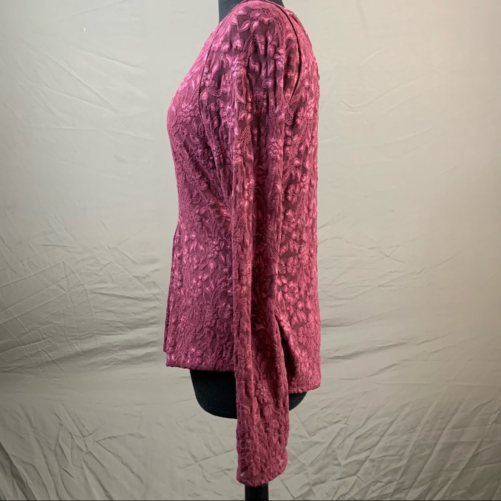 🦋 Lace Sheer Burgundy Peek-a-boo - Picture 5 of 5